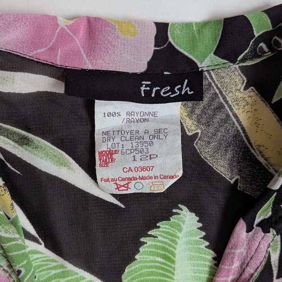 Vintage Sheer Mesh Botanical Floral Button Down Top - Picture 5 of 9